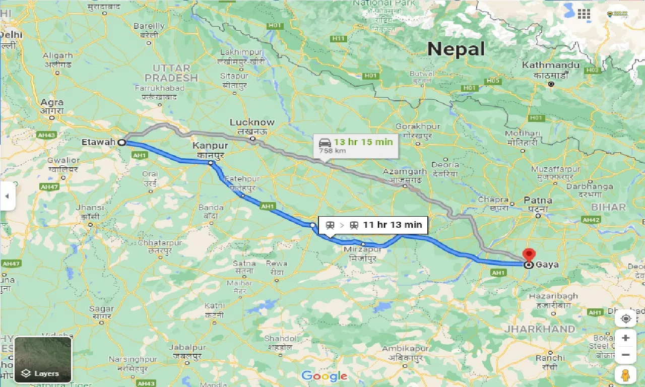 etawah-to-gaya-taxi