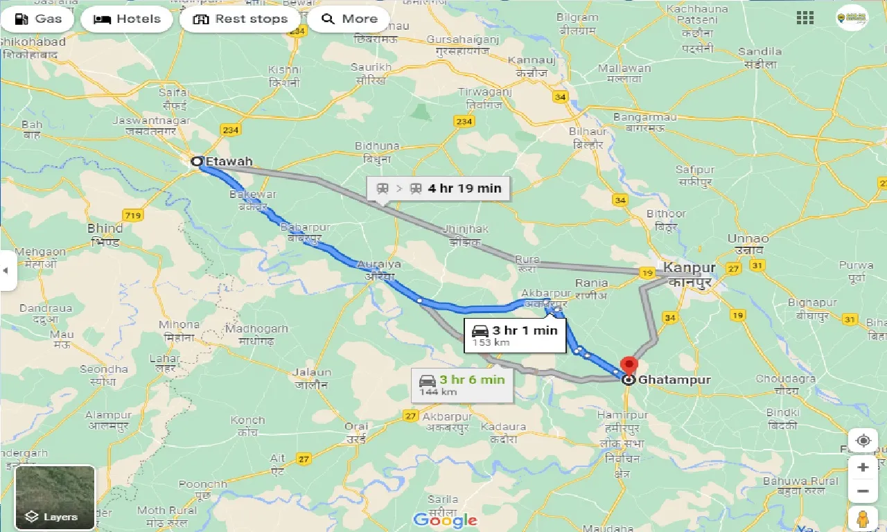 etawah-to-ghatampur-taxi