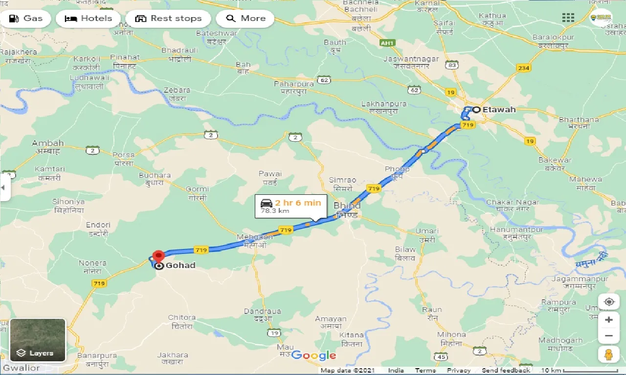 etawah-to-gohad-taxi