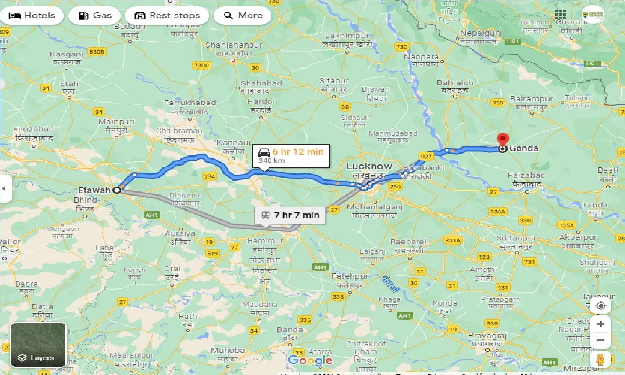 etawah-to-gonda-taxi