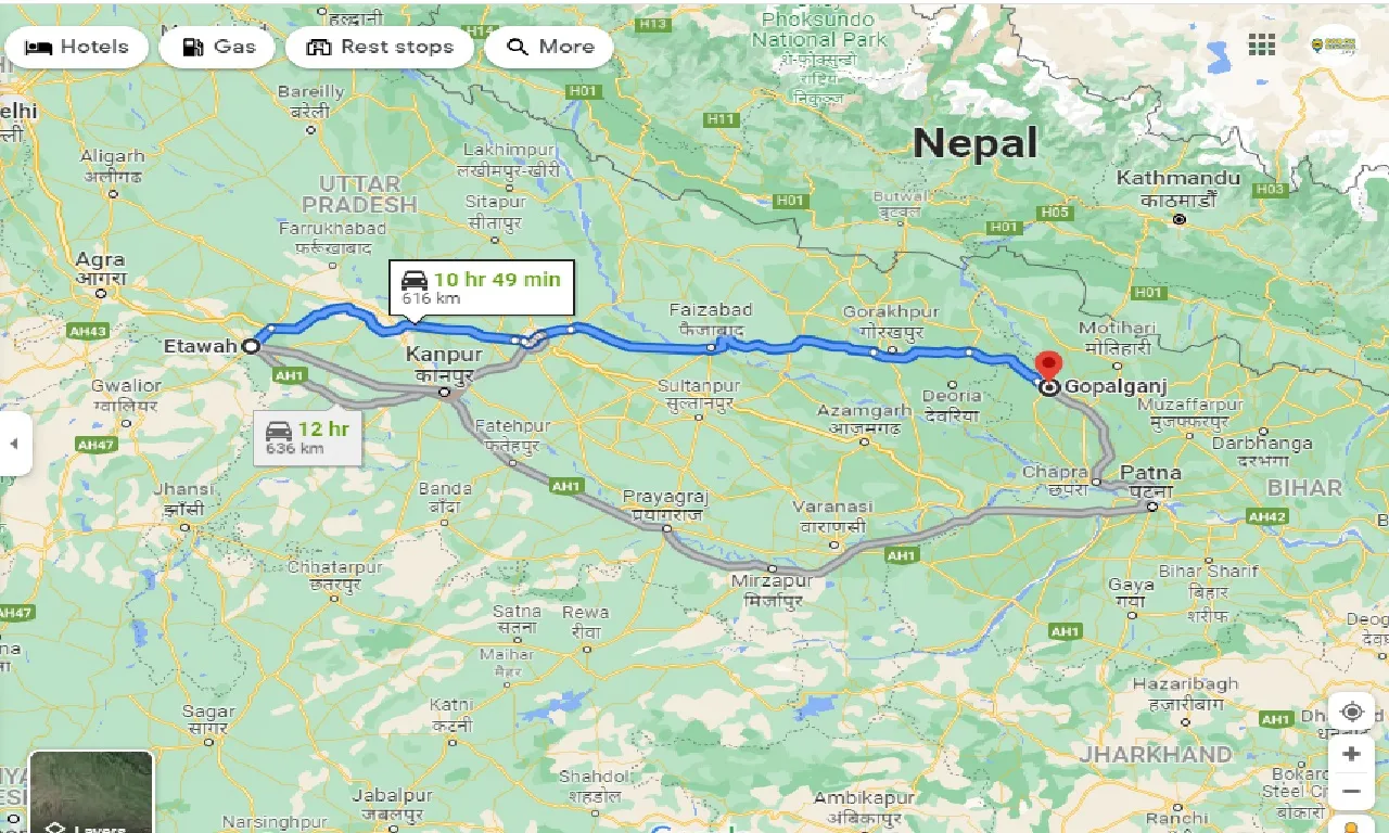 etawah-to-gopalganj-taxi
