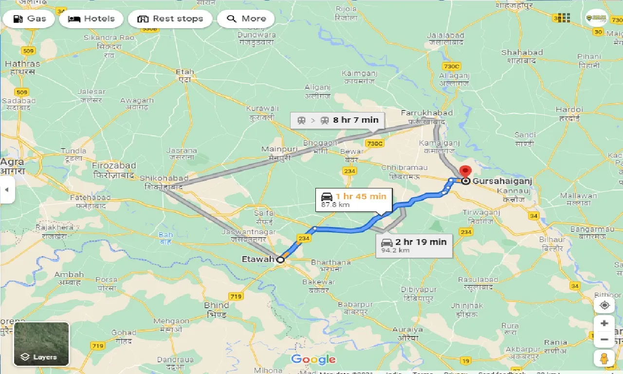 etawah-to-gursahaiganj-one-way