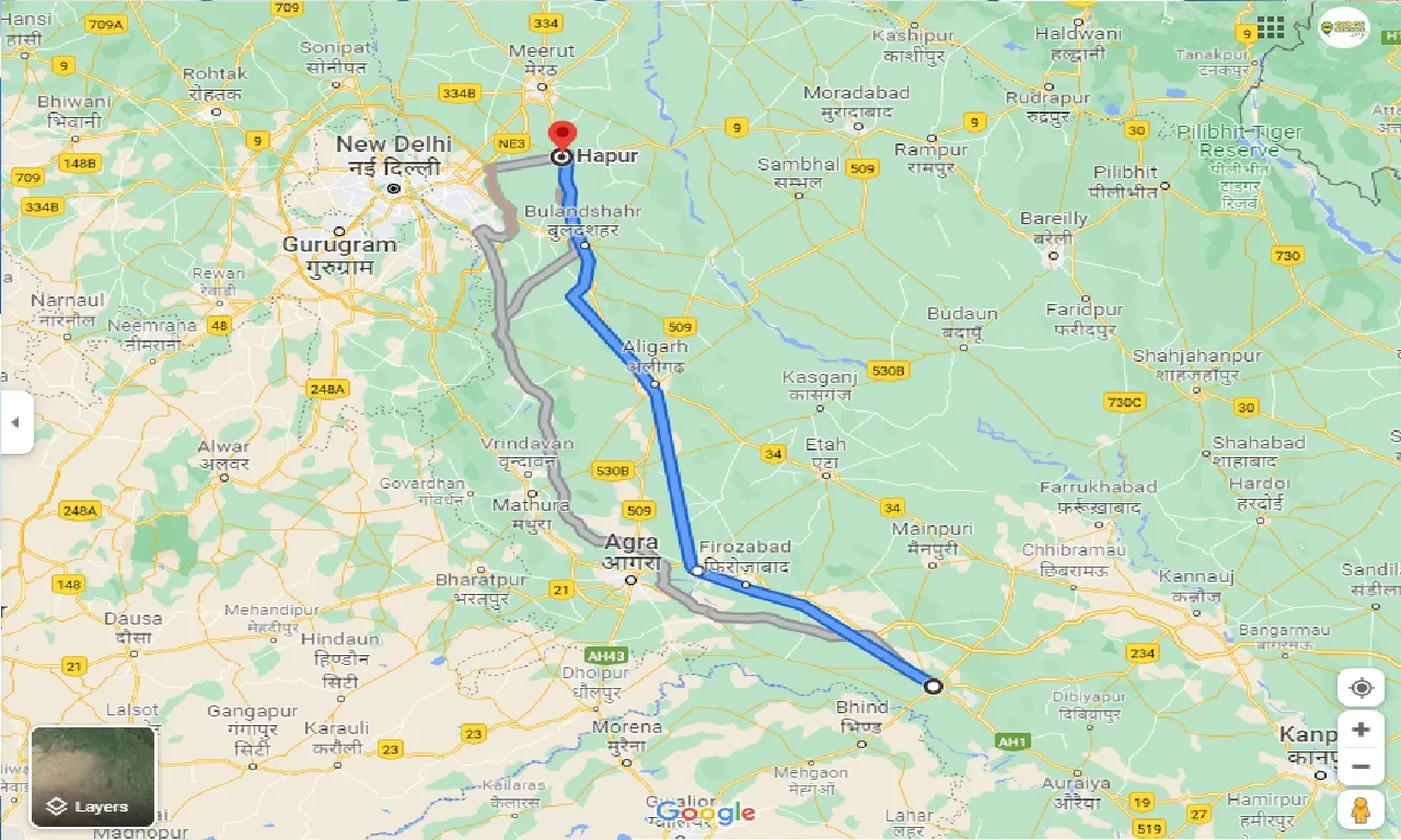 etawah-to-hapur-one-way