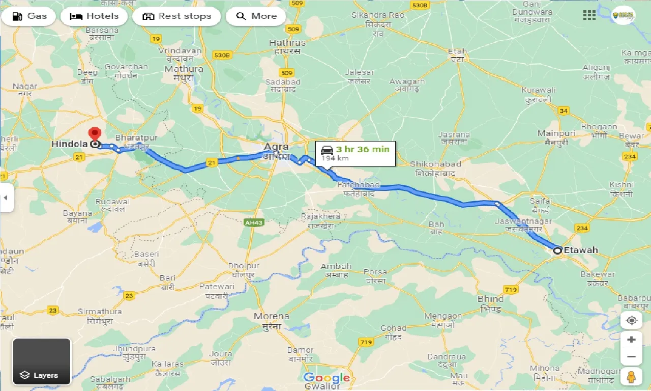 etawah-to-hindola-taxi