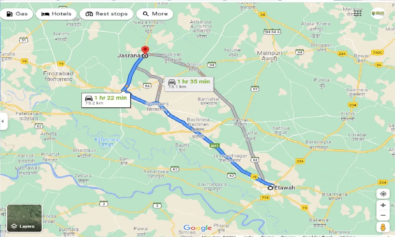 etawah-to-jasrana-one-way