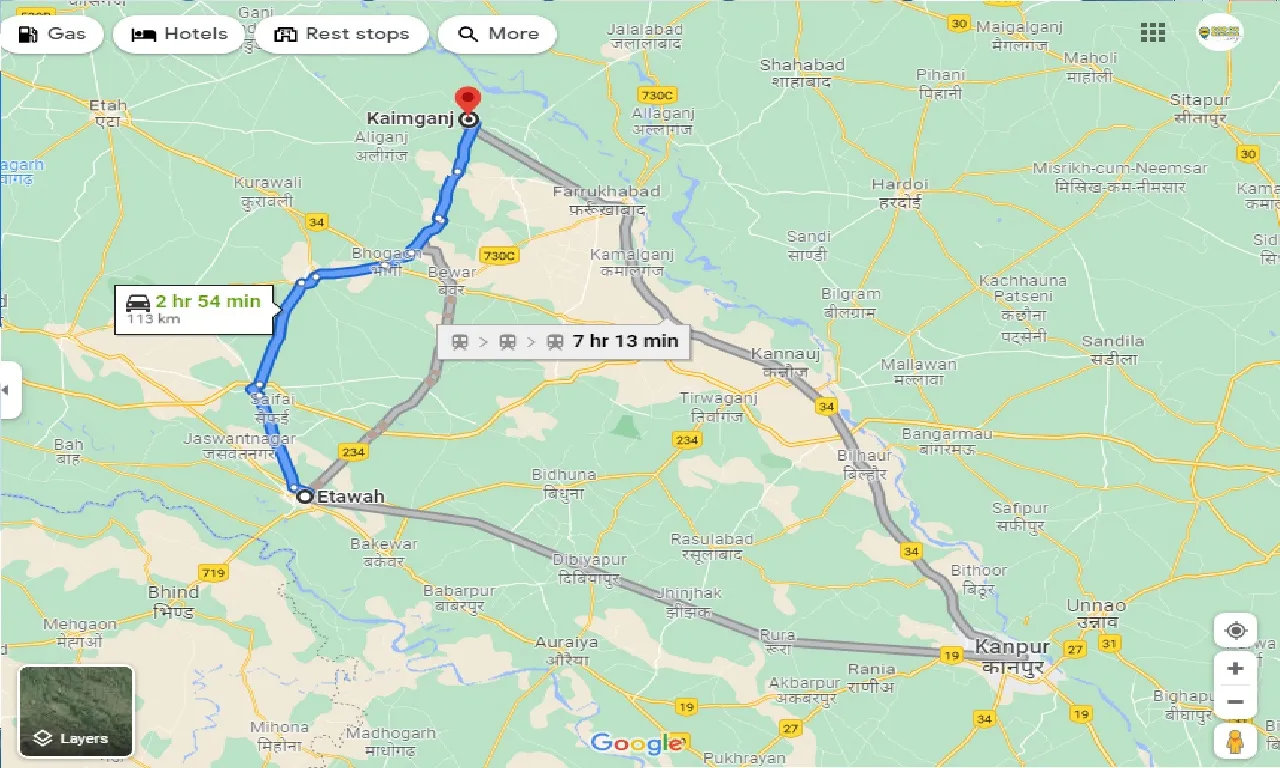 etawah-to-kaimganj-one-way