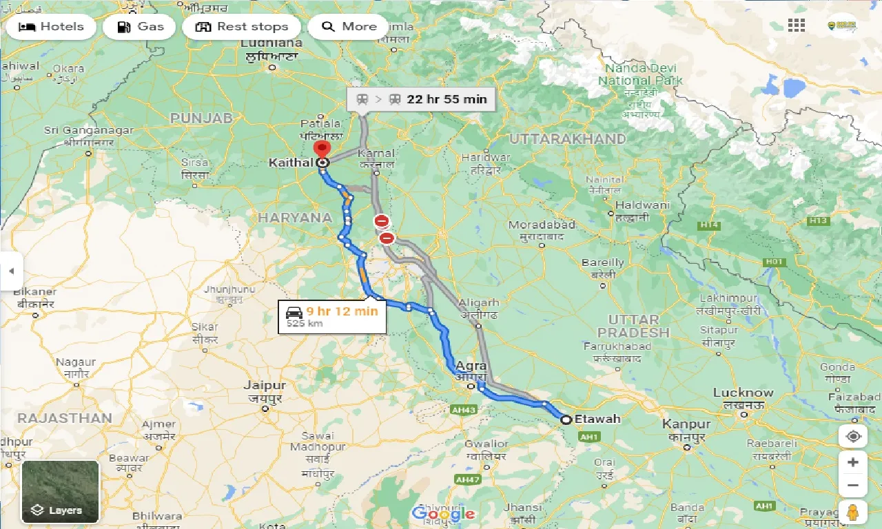 etawah-to-kaithal-taxi