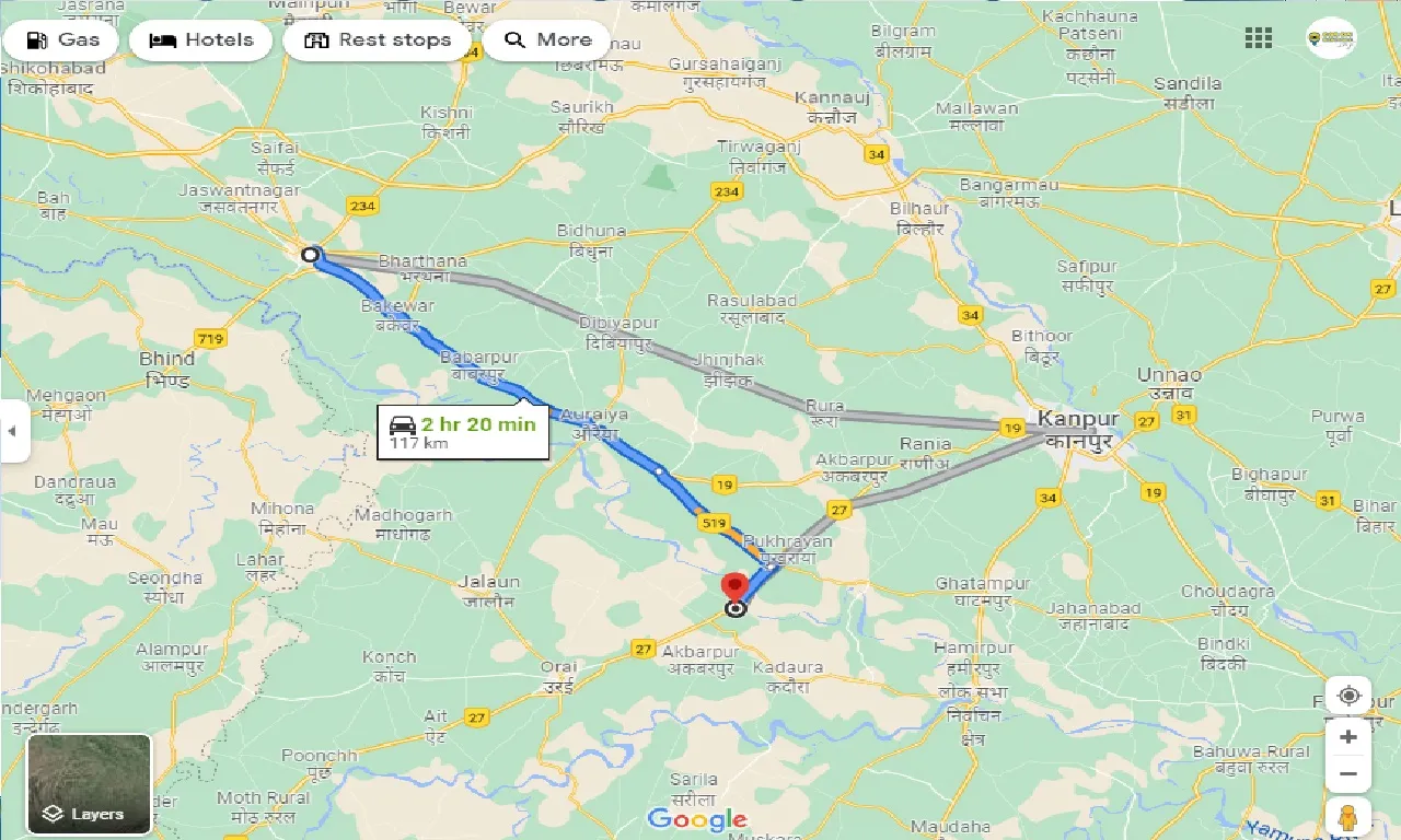 etawah-to-kalpi-taxi