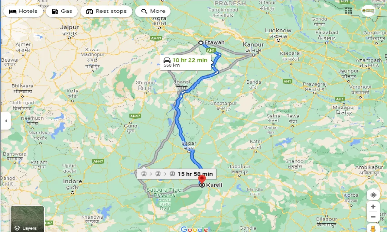 etawah-to-kareli-taxi