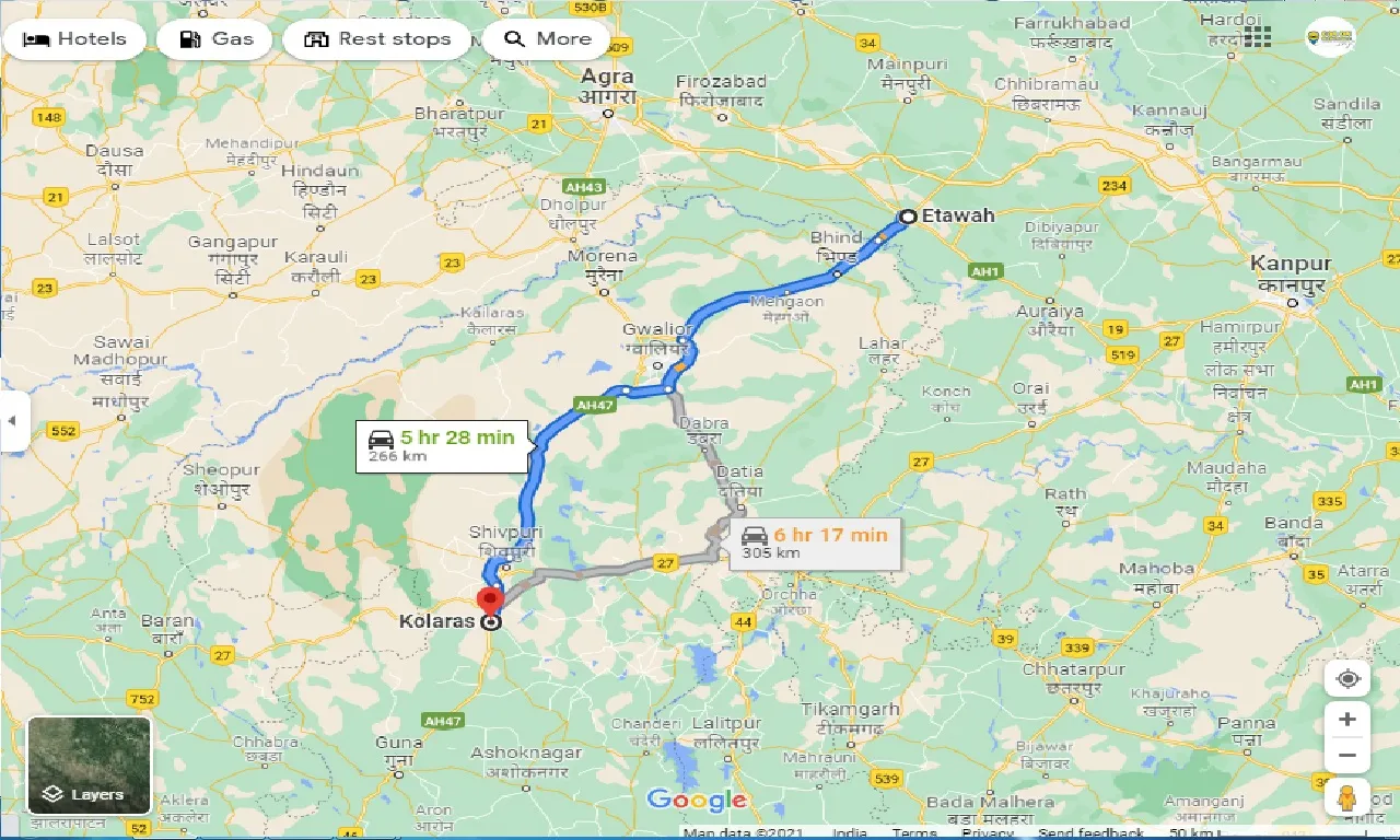 etawah-to-kolaras-taxi