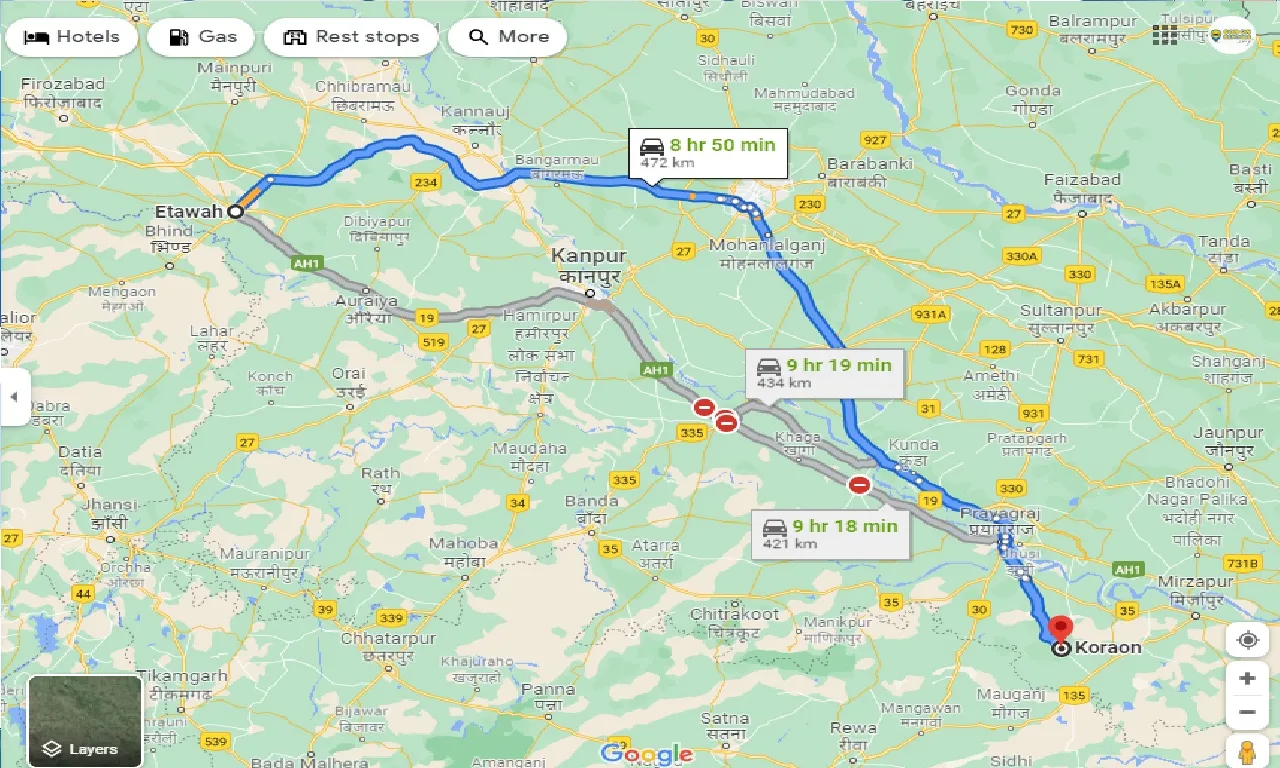 etawah-to-koraon-taxi