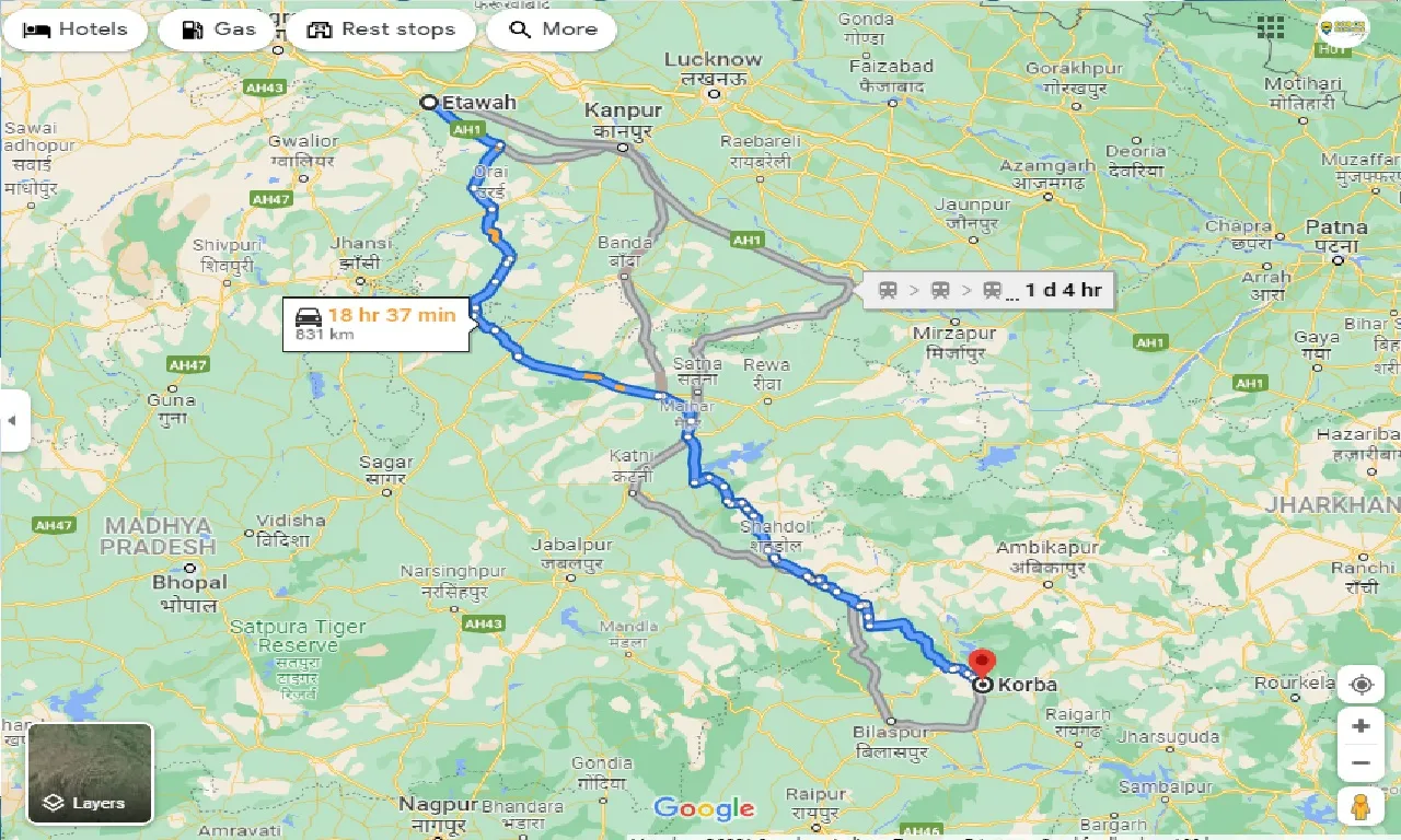 etawah-to-korba-one-way