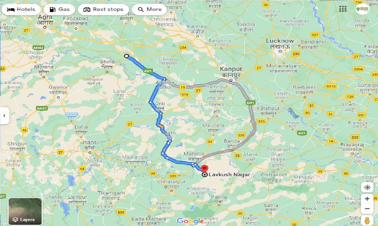 etawah-to-lavkush-nagar-one-way