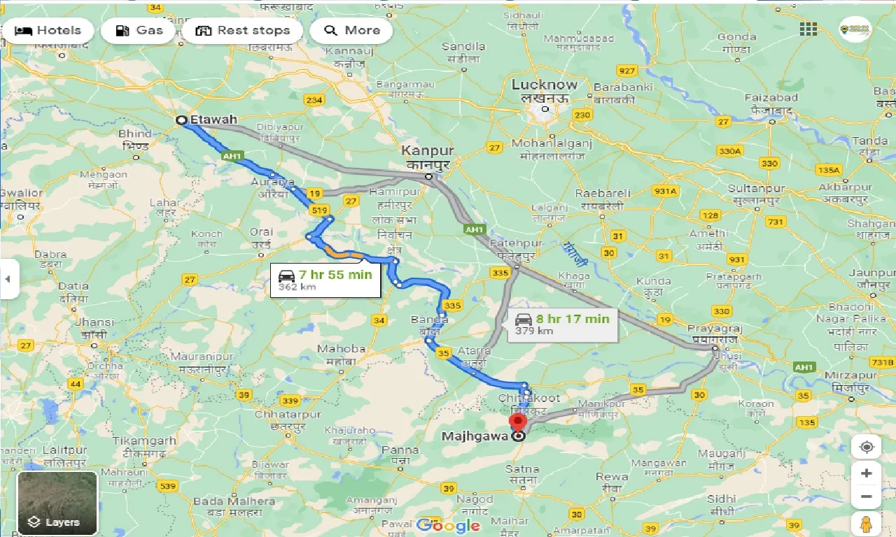 etawah-to-majhgawa-one-way