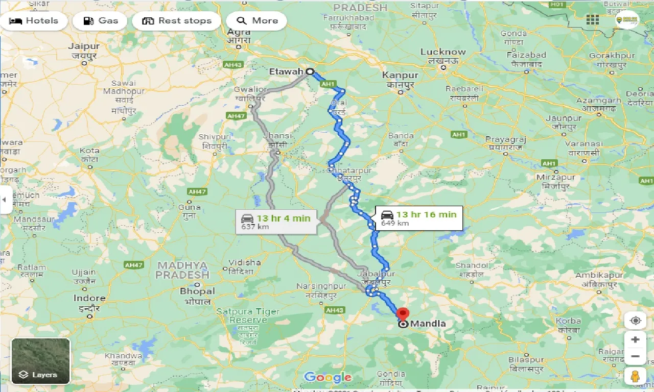 etawah-to-mandla-taxi