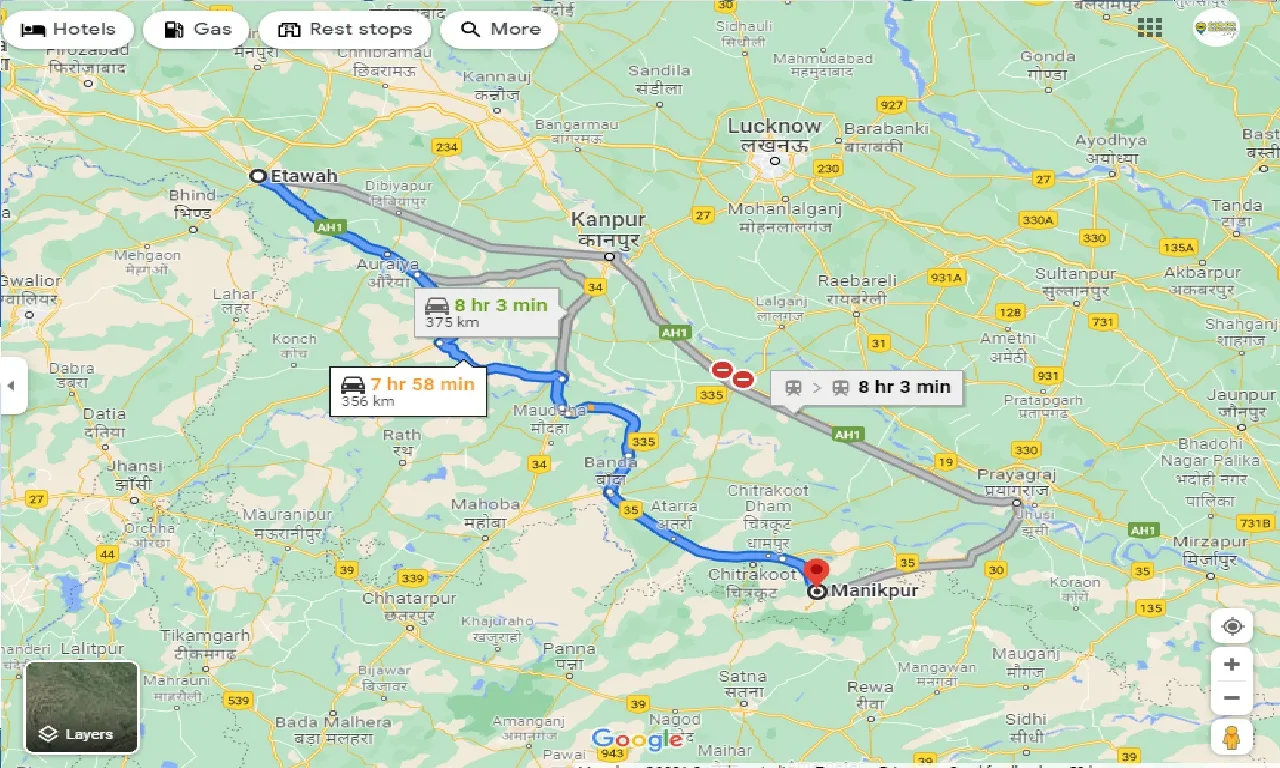 etawah-to-manikpur-taxi