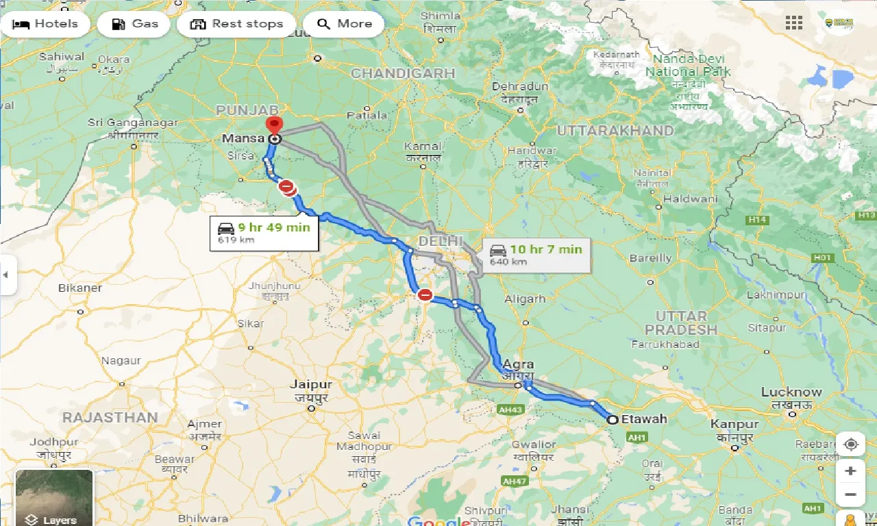etawah-to-mansa-one-way