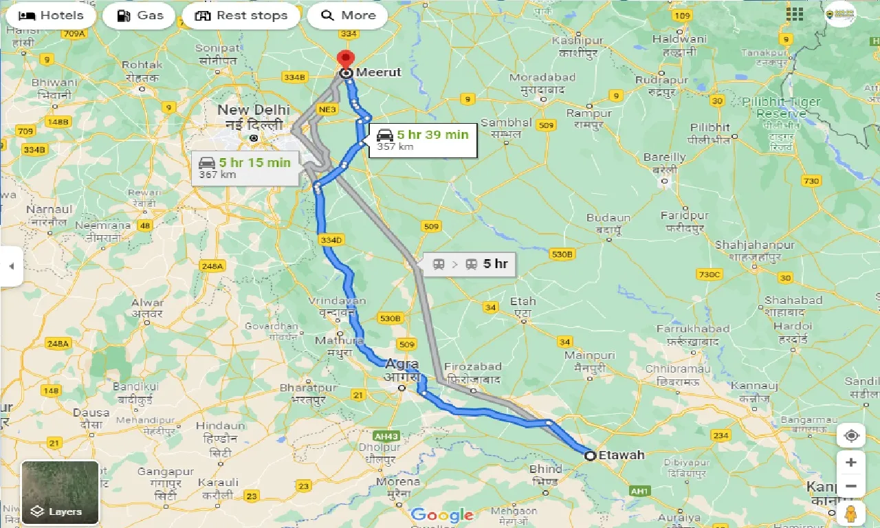 etawah-to-meerut-one-way