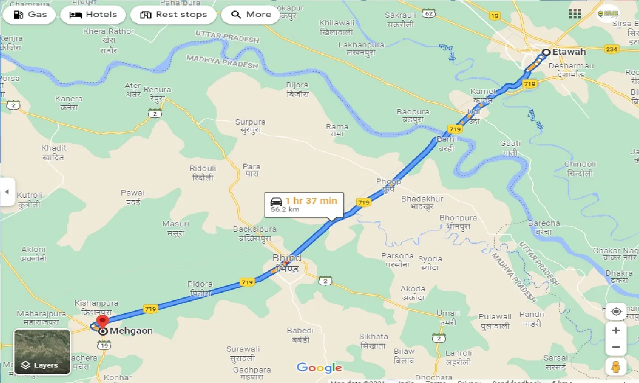 etawah-to-mehgaon-taxi