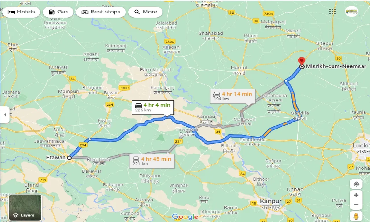 etawah-to-misrikh-cum-neemsar-taxi