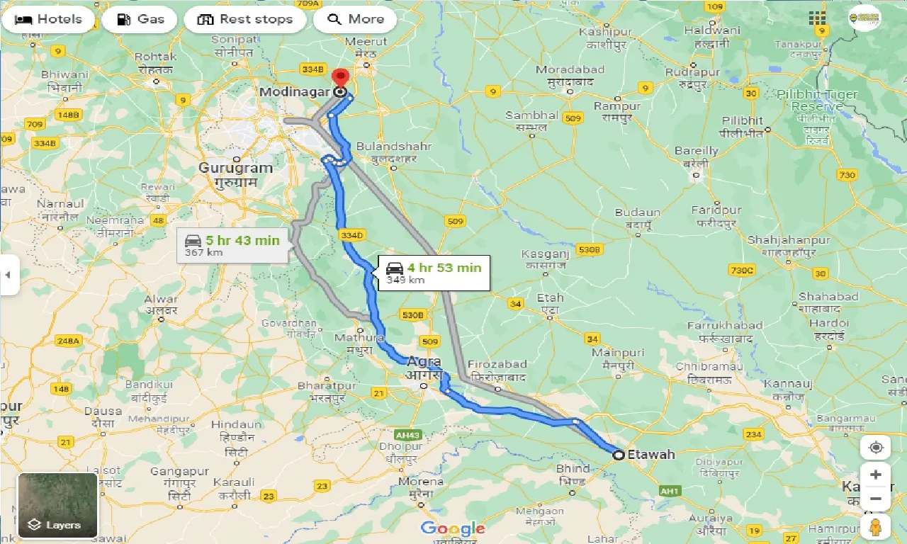 etawah-to-modinagar-taxi
