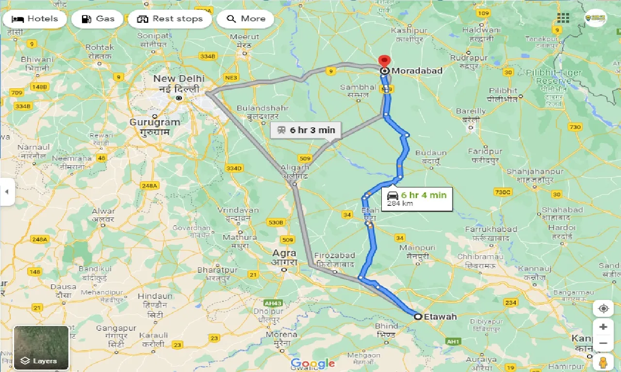 etawah-to-moradabad-taxi