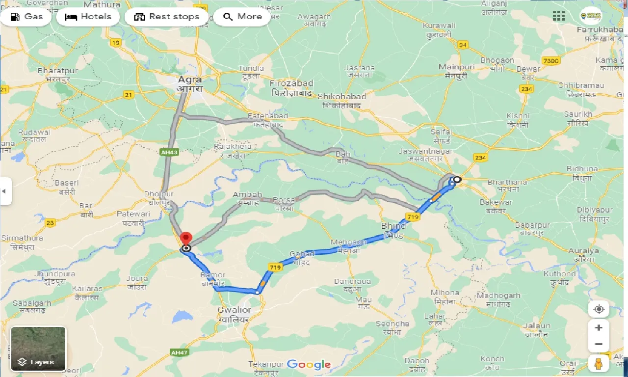 etawah-to-morena-taxi