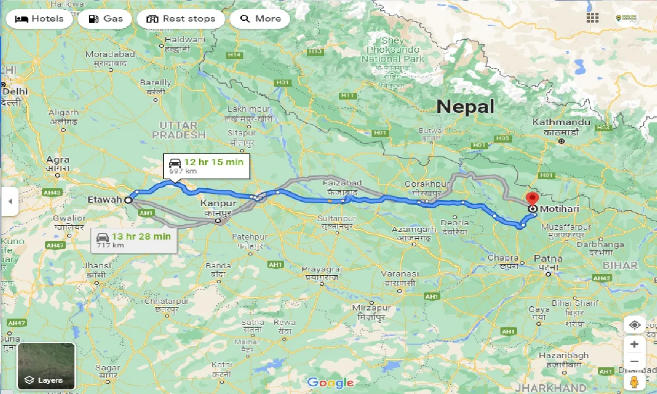 etawah-to-motihar-taxi