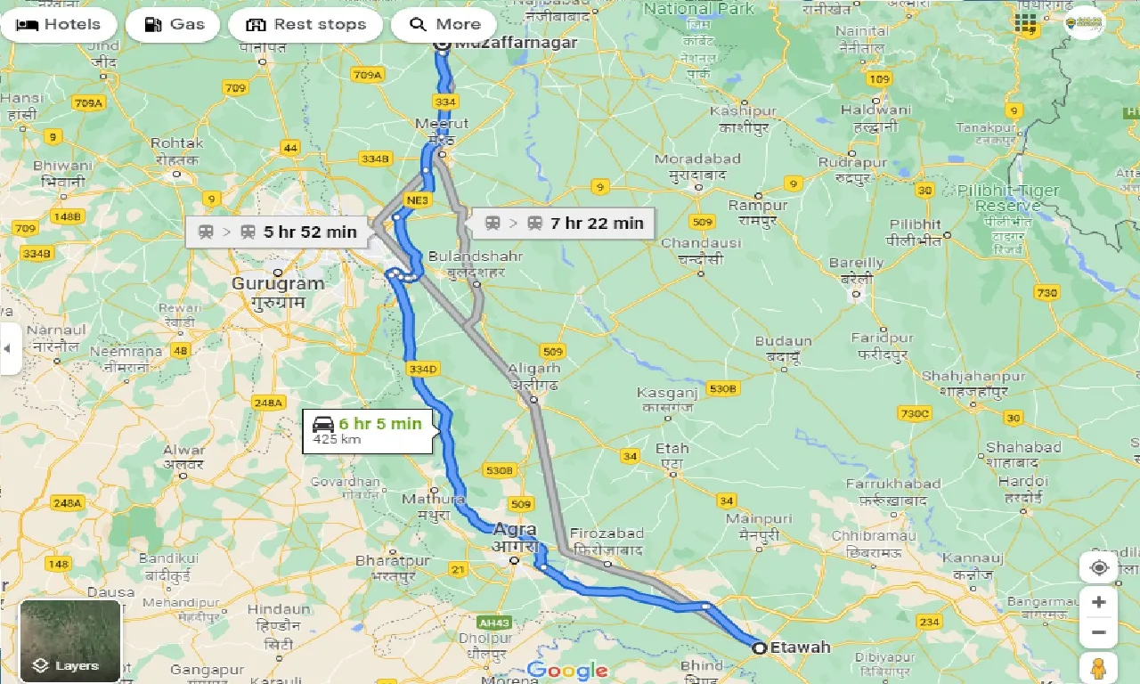 etawah-to-muzaffarnagar-one-way