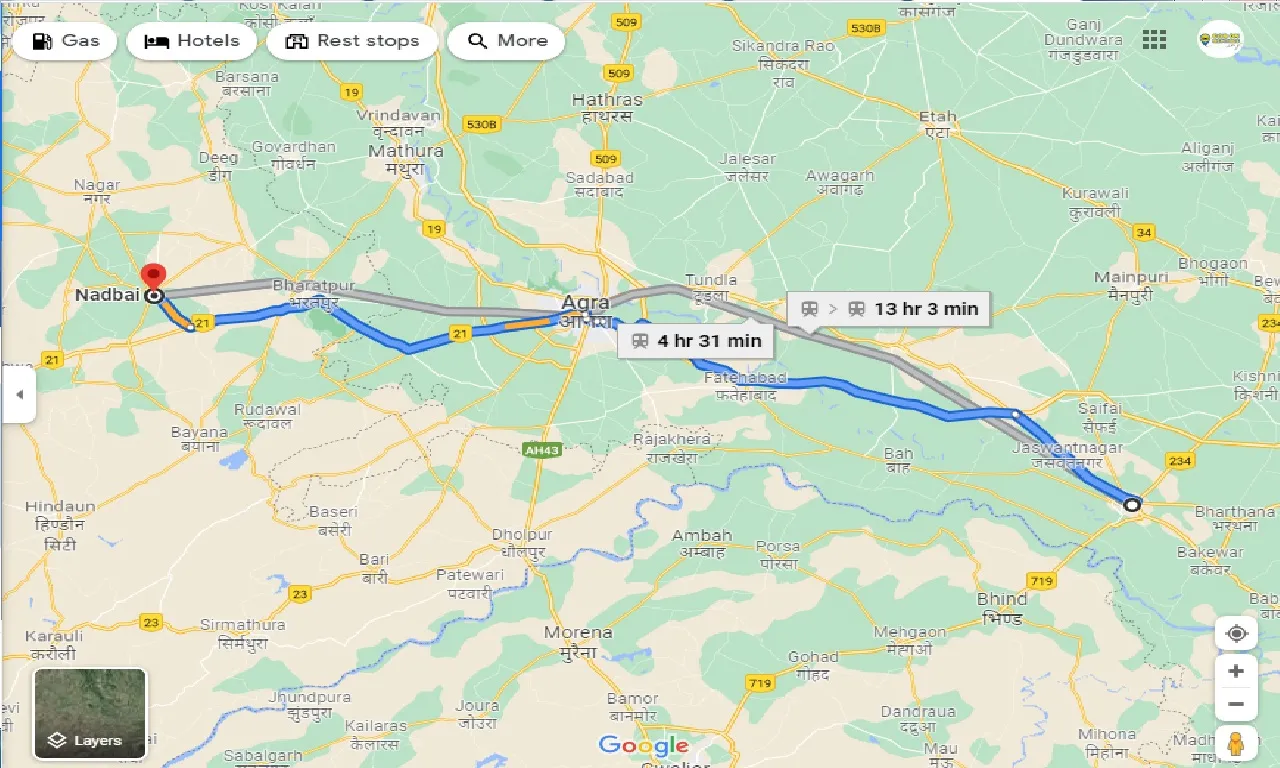 etawah-to-nadbai-taxi