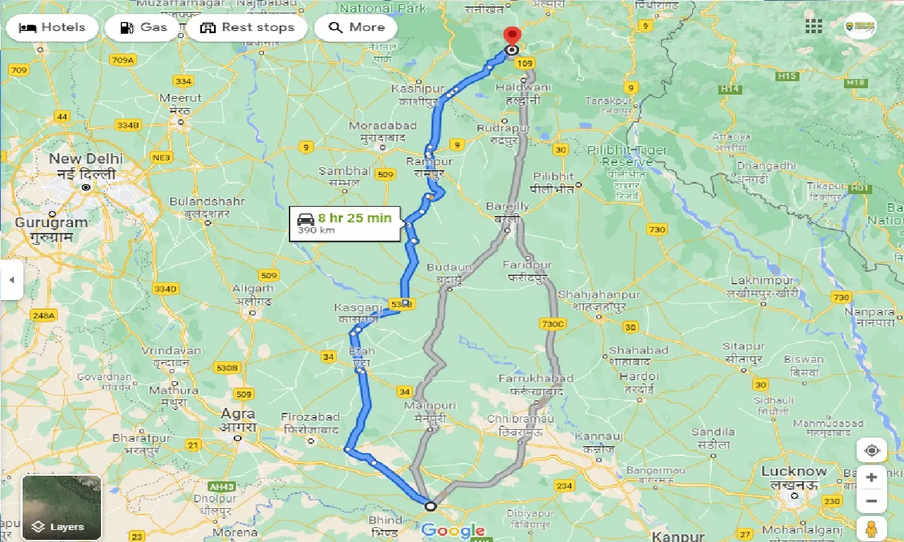 etawah-to-nainital-one-way