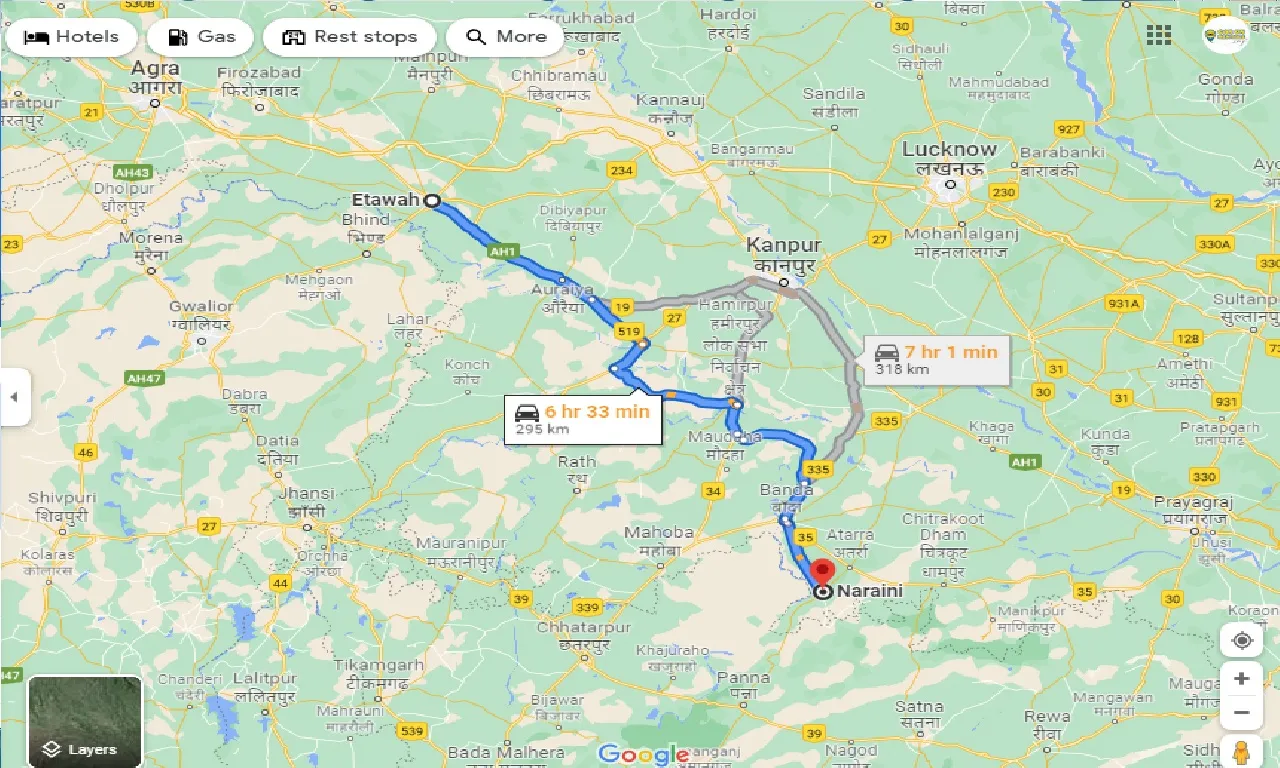 etawah-to-naraini-taxi