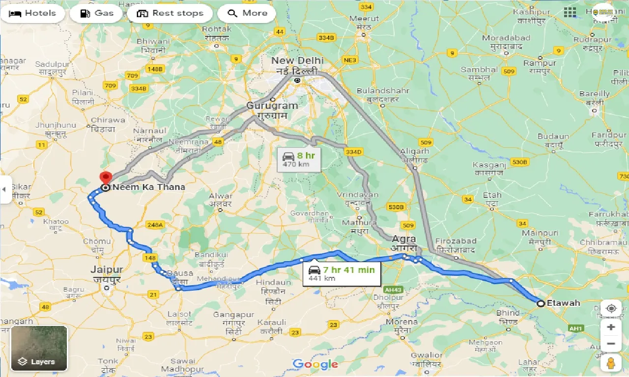 etawah-to-neem-ka-thana-one-way