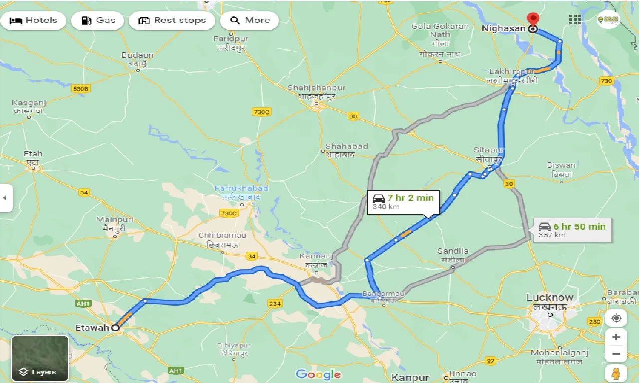 etawah-to-nighasan-one-way