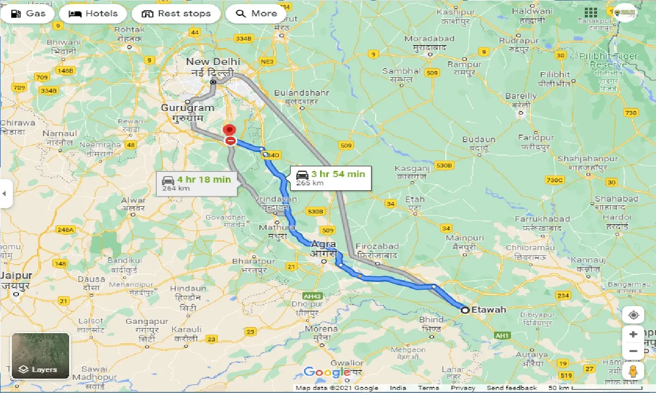 etawah-to-palwal-taxi
