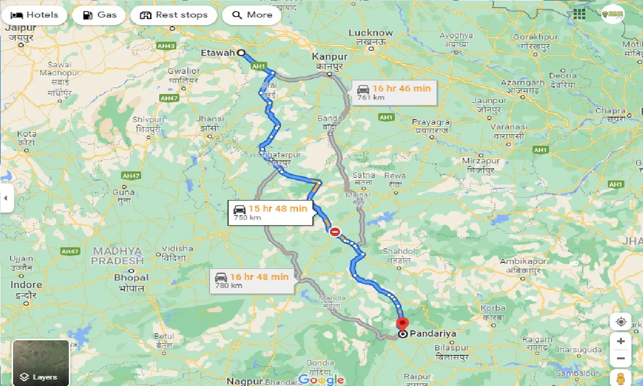 etawah-to-pandariya-one-way