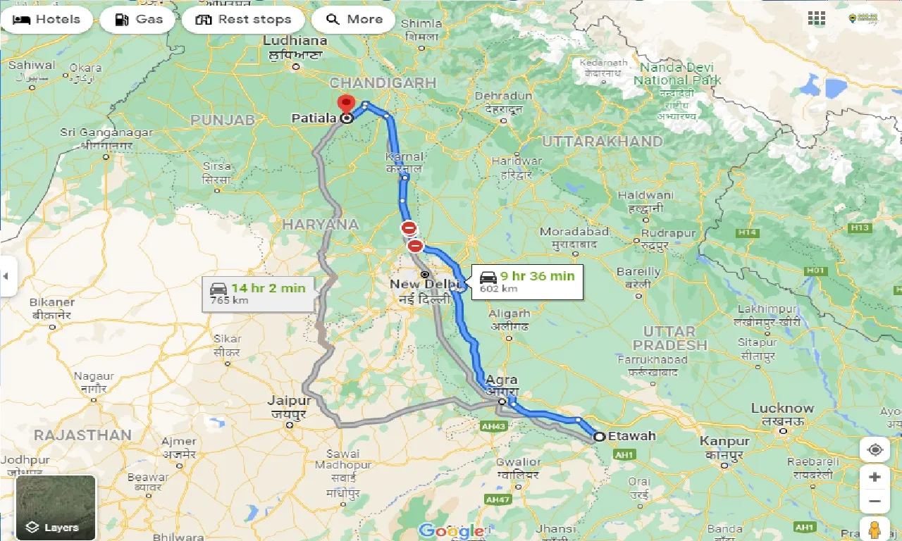 etawah-to-patiala-taxi