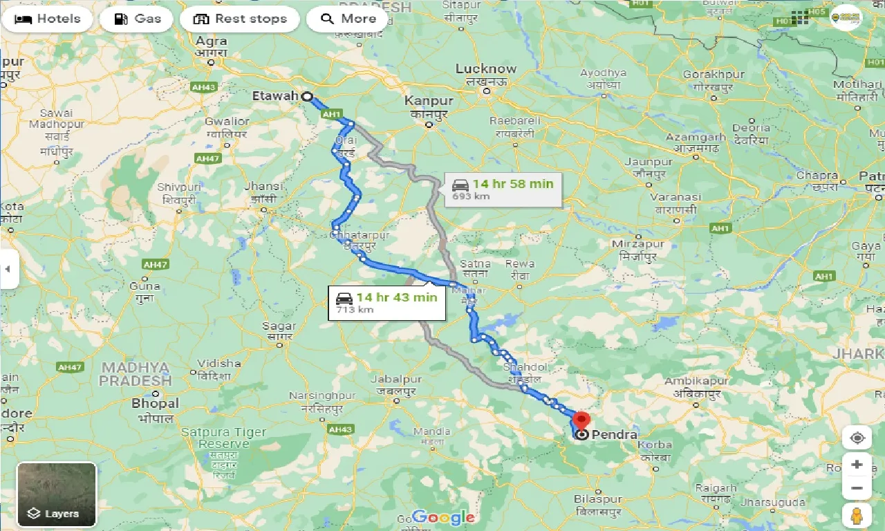 etawah-to-pendra-taxi
