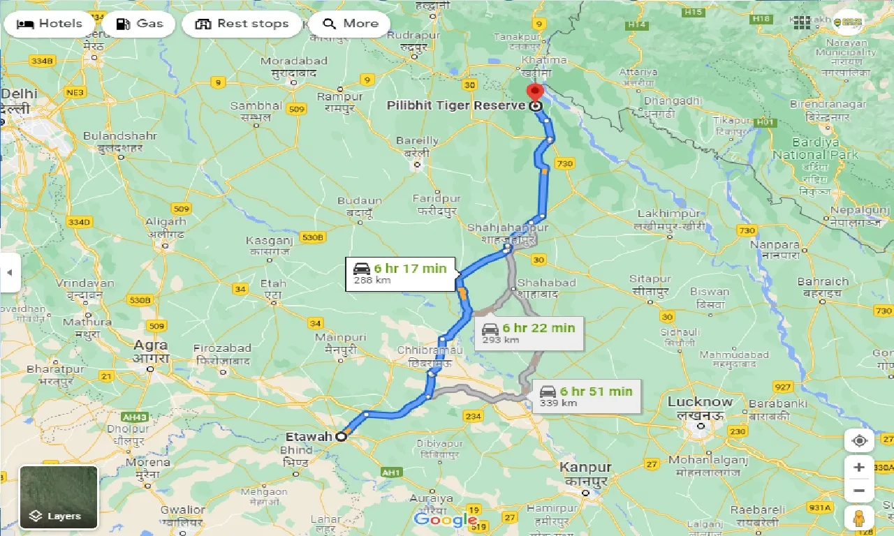 etawah-to-pilibhit-national-park-taxi