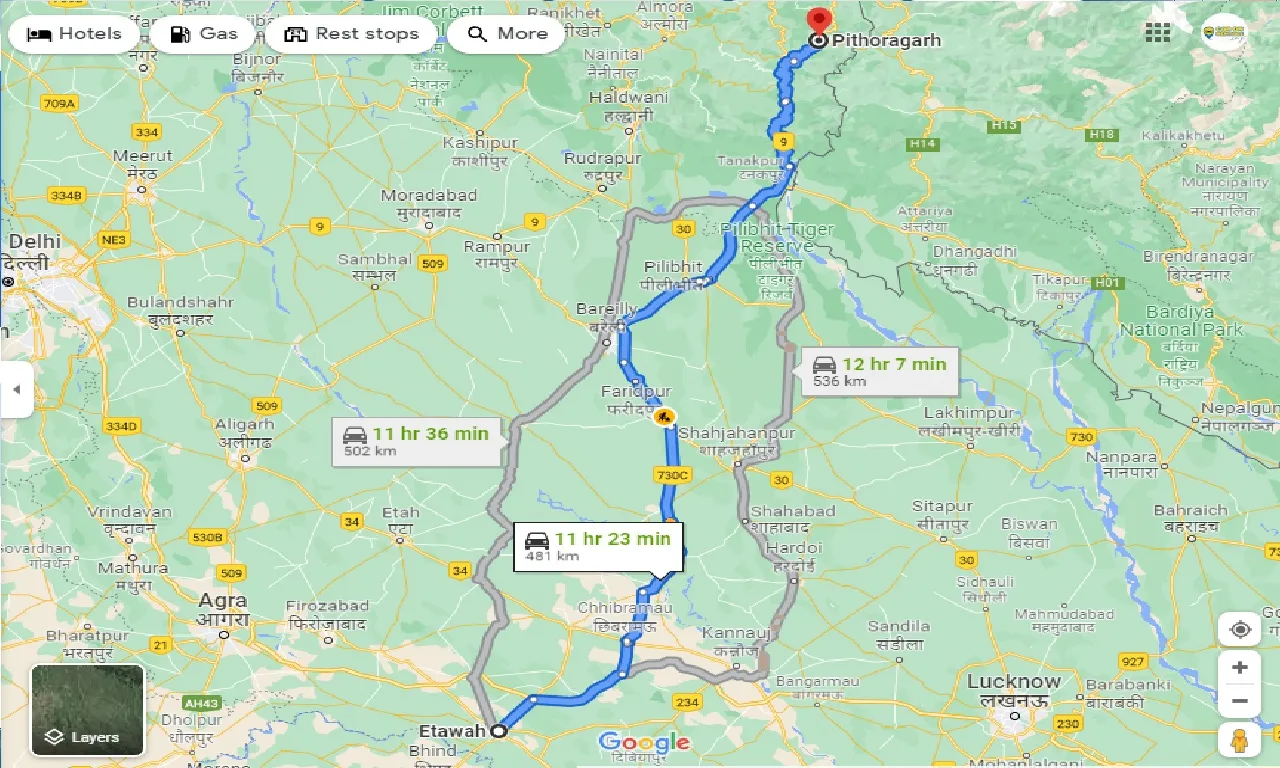 etawah-to-pithoragarh-taxi