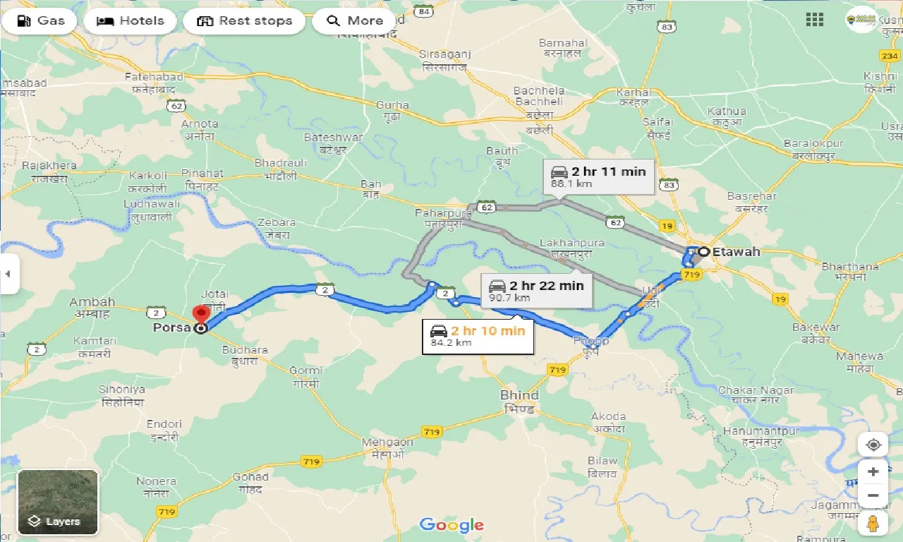 etawah-to-porsa-taxi