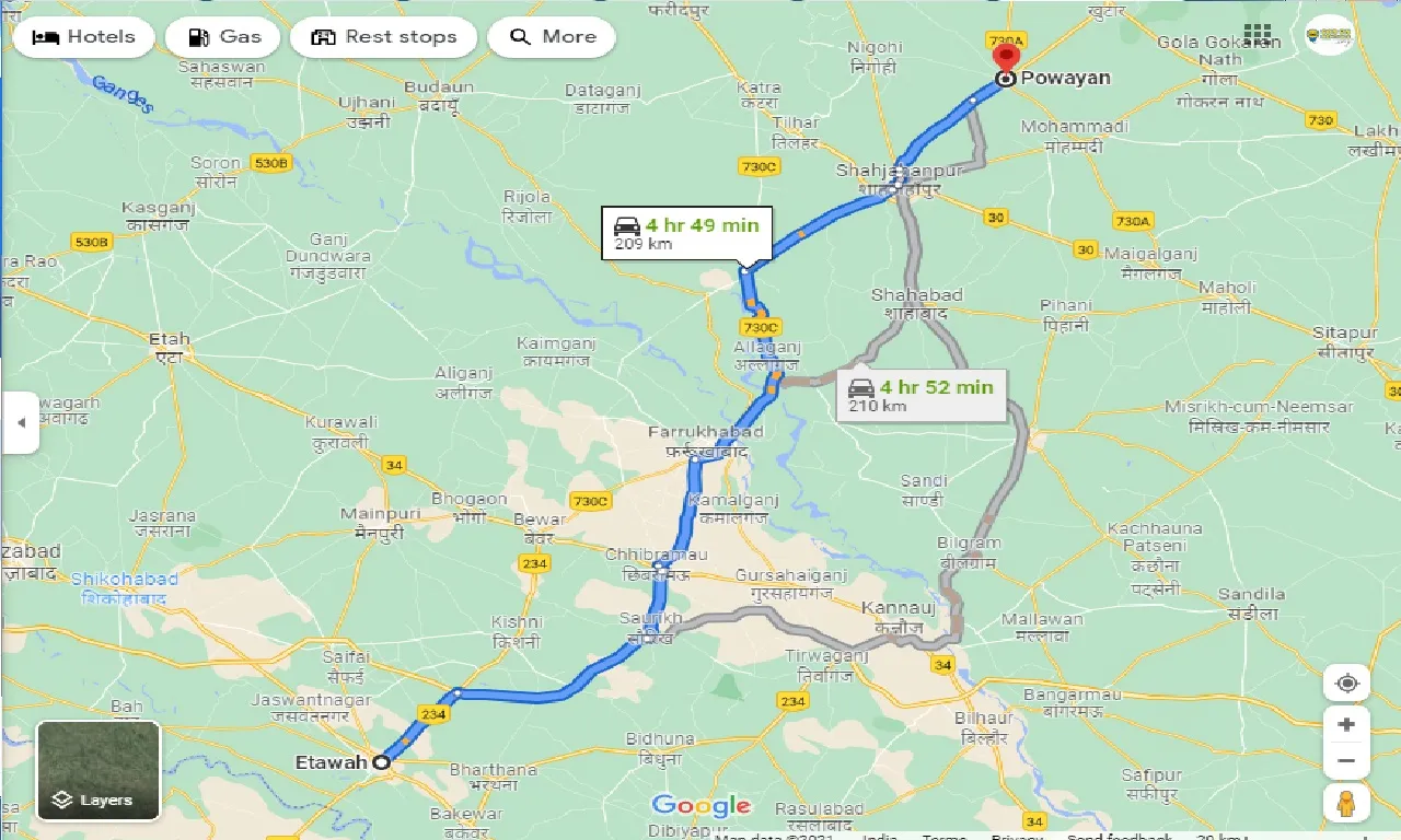 etawah-to-powayan-taxi