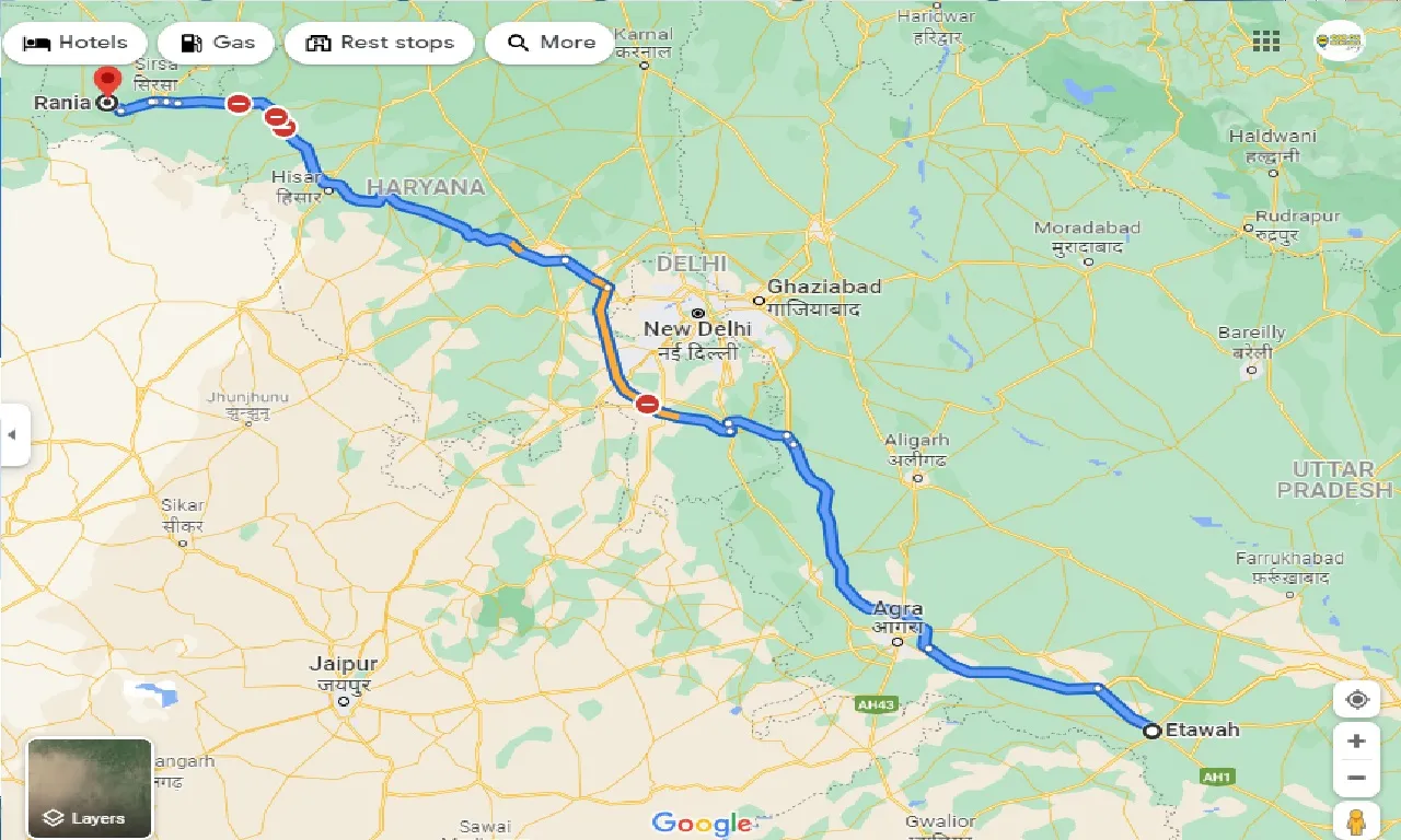 etawah-to-rania-taxi