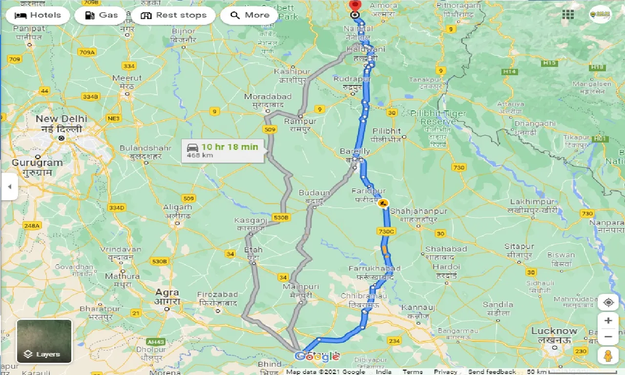 etawah-to-ranikhet-taxi