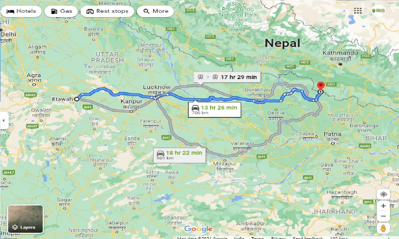 etawah-to-raxaul-taxi