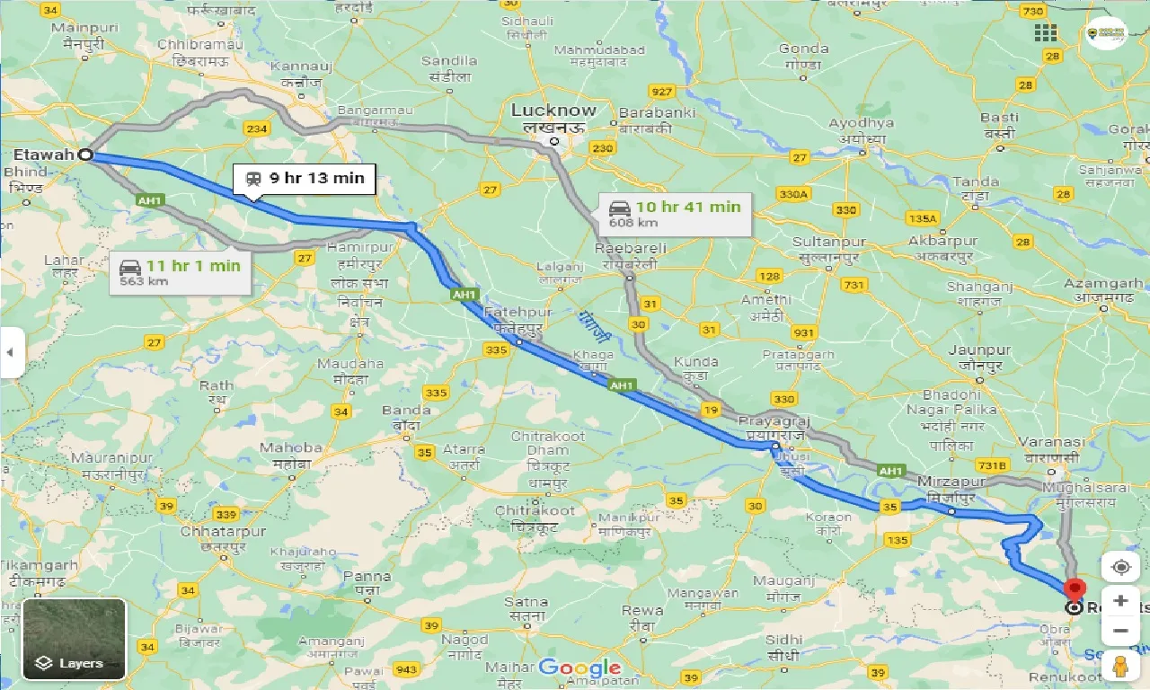 etawah-to-robertsganj-taxi