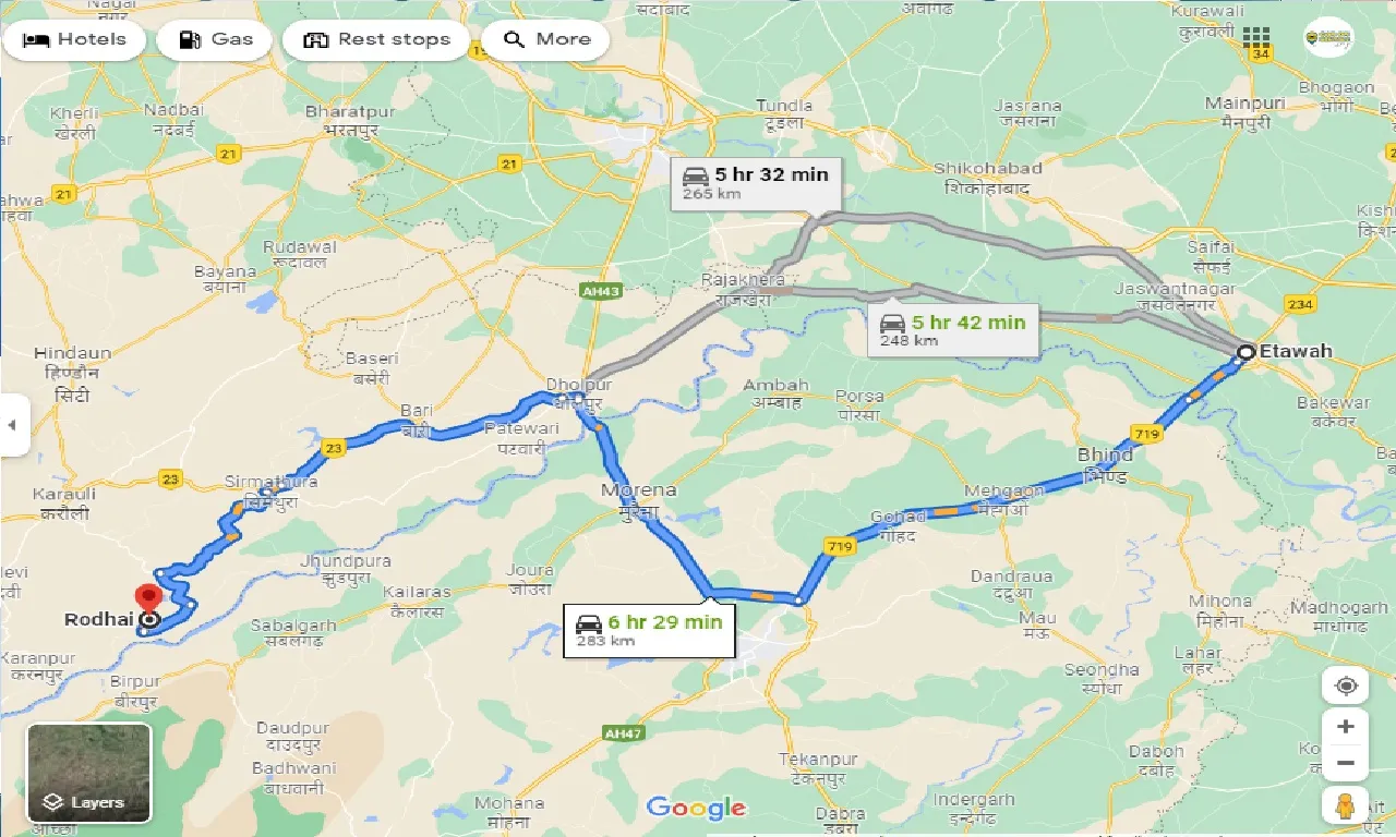 etawah-to-rodhai-one-way