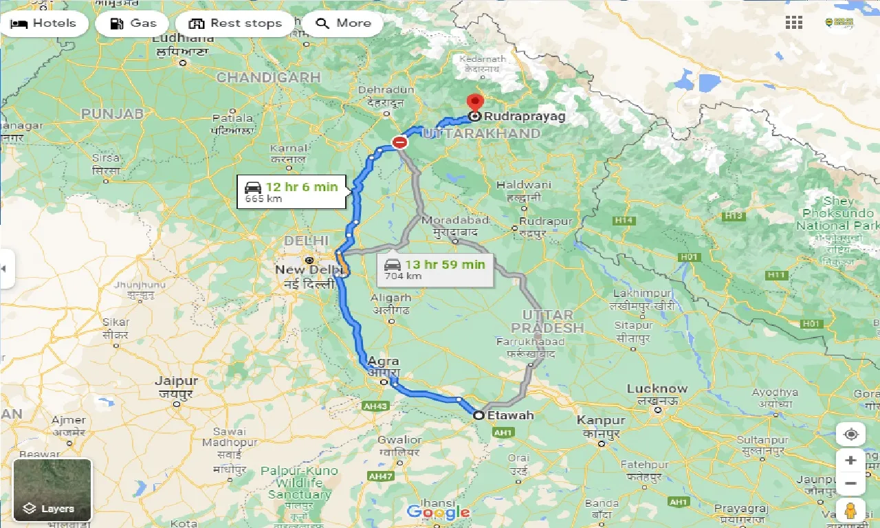 etawah-to-rudraprayag-one-way