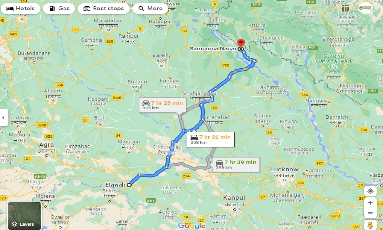 etawah-to-sampurna-nagar-one-way