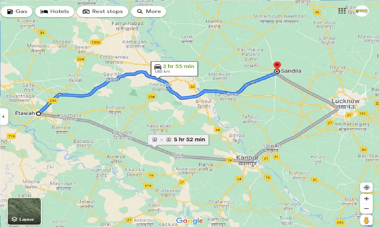 etawah-to-sandila-one-way